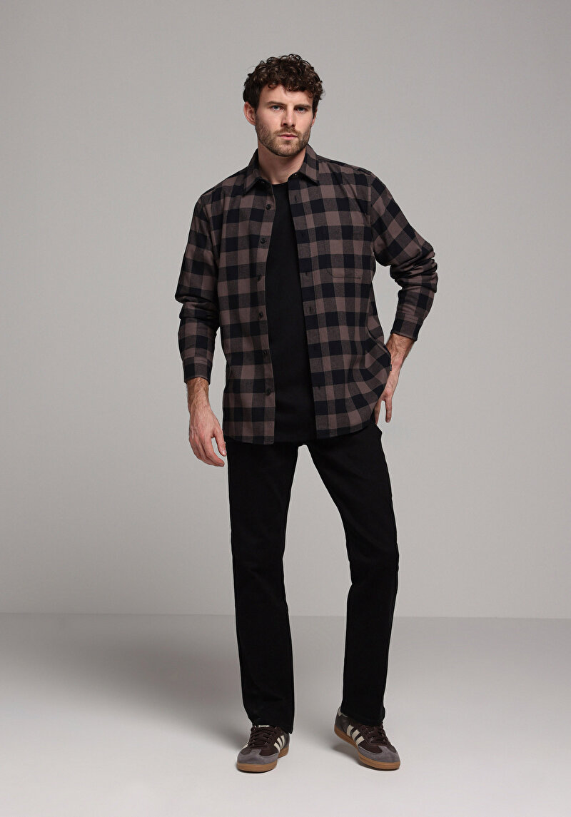 Зображення Сорочка З Довгим Рукавом Чоловіча Коричнева Cl1077585