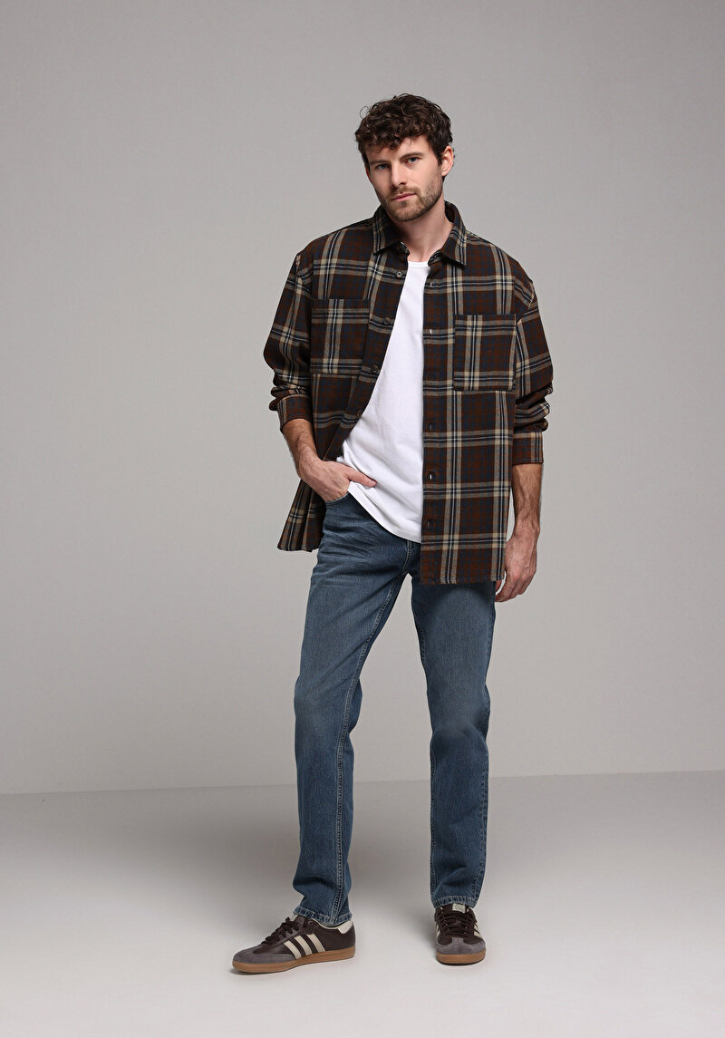 Зображення Сорочка З Довгим Рукавом Чоловіча Коричнева Cl1077943