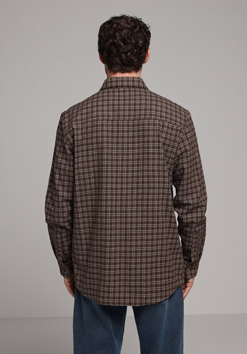 Зображення Сорочка З Довгим Рукавом Чоловіча Коричнева Cl1078148