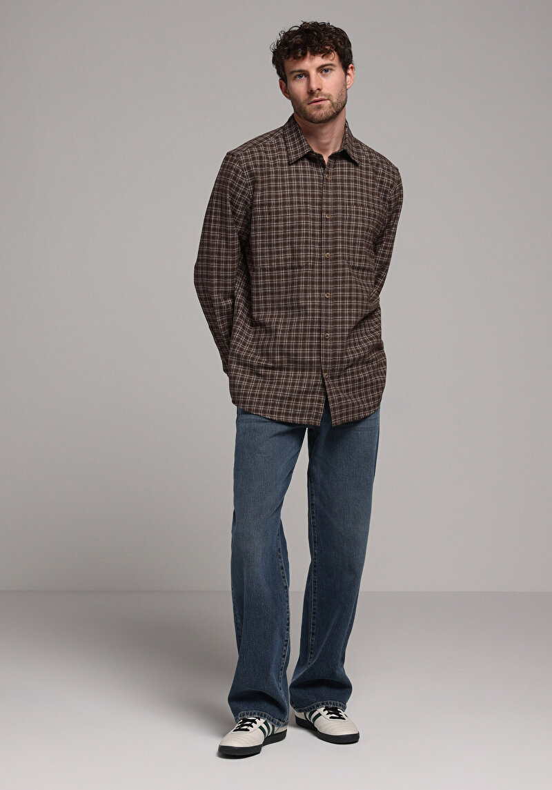 Зображення Сорочка З Довгим Рукавом Чоловіча Коричнева Cl1078148