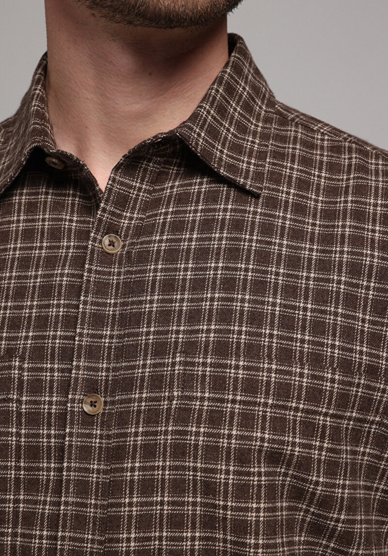 Зображення Сорочка З Довгим Рукавом Чоловіча Коричнева Cl1078148