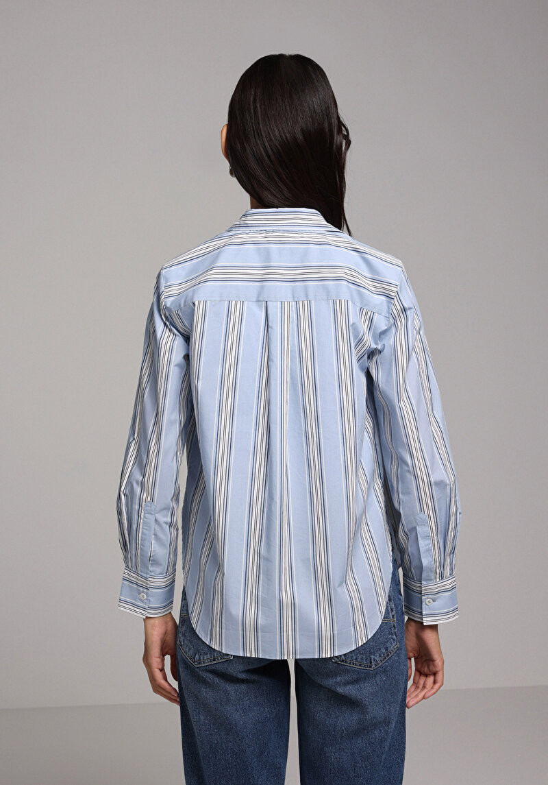 Зображення Сорочка З Довгим Рукавом Жіноча Блакитна Cl1077660