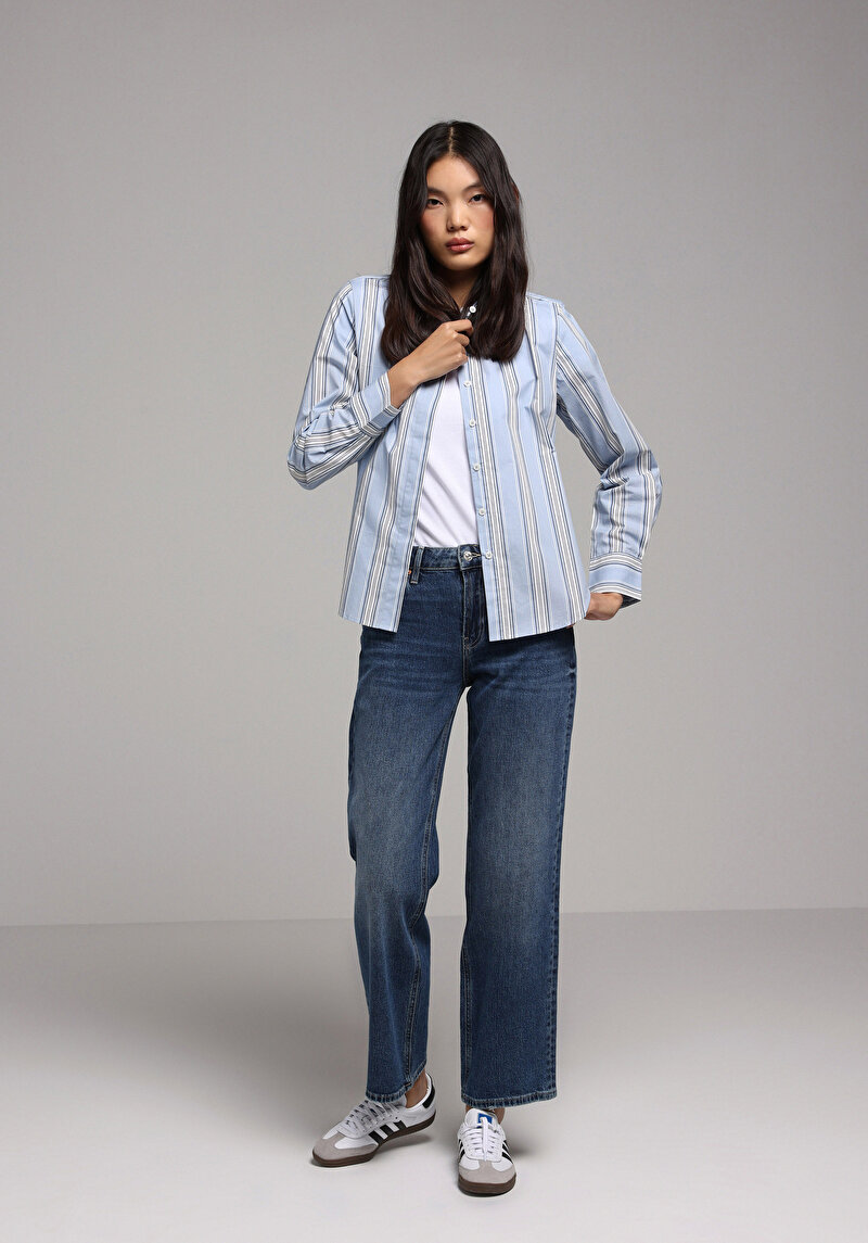 Зображення Сорочка З Довгим Рукавом Жіноча Блакитна Cl1077660