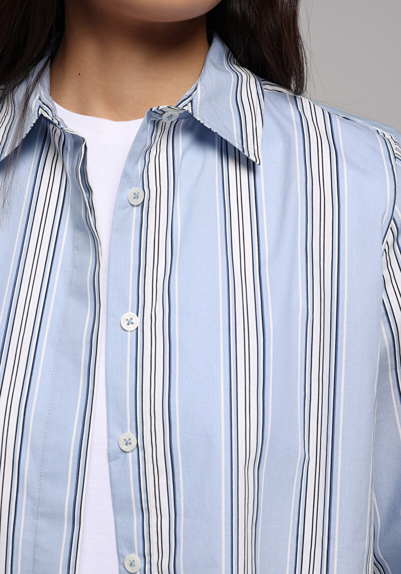 Зображення Сорочка З Довгим Рукавом Жіноча Блакитна Cl1077660