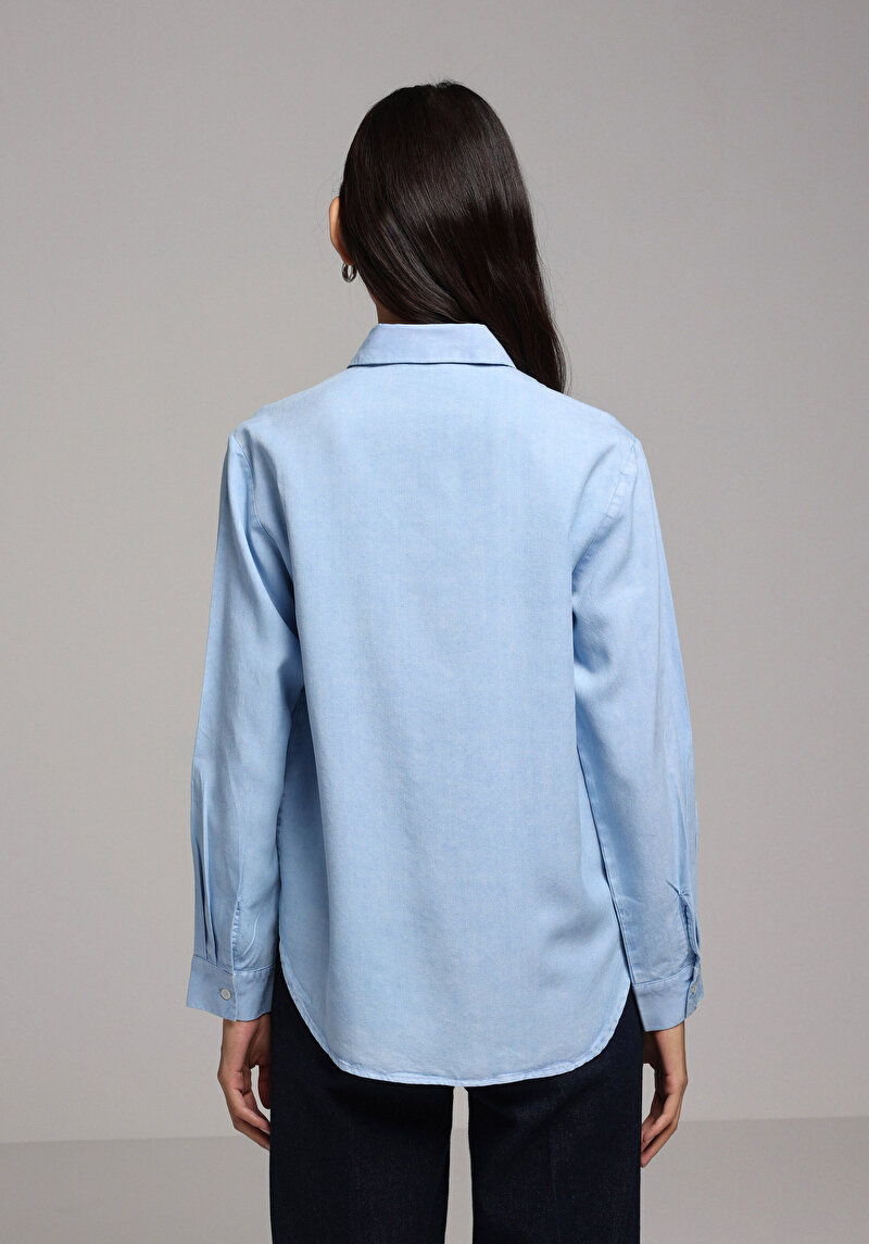 Зображення Сорочка З Довгим Рукавом Жіноча Блакитна Cl1077717