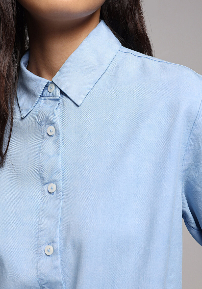 Показати інформацію про Сорочка З Довгим Рукавом Жіноча Блакитна  Cl1077717