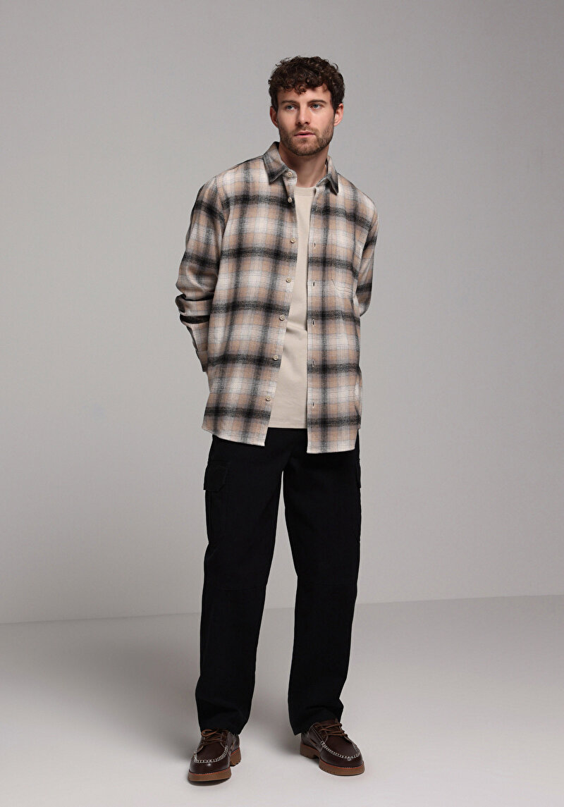 Показати інформацію про Сорочка З Довгим Рукавом Чоловіча Бежева  Cl1077505