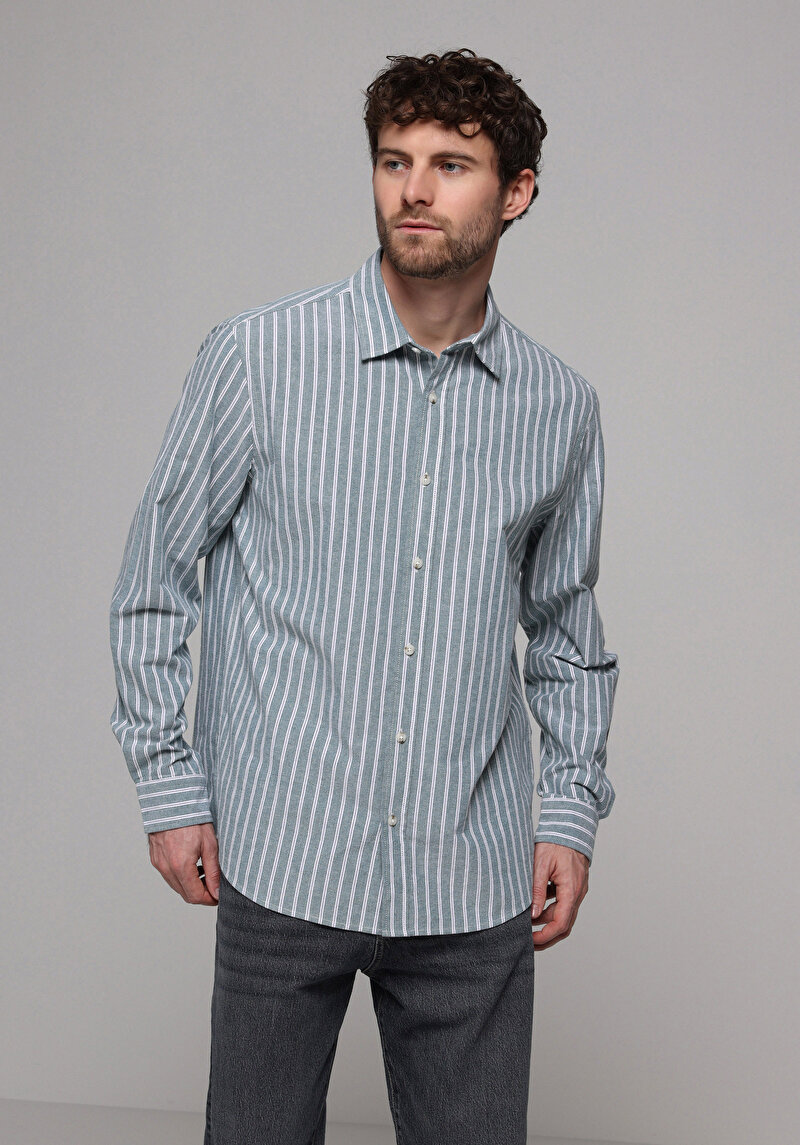 Зображення Сорочка З Довгим Рукавом Чоловіча Зелена Cl1077590