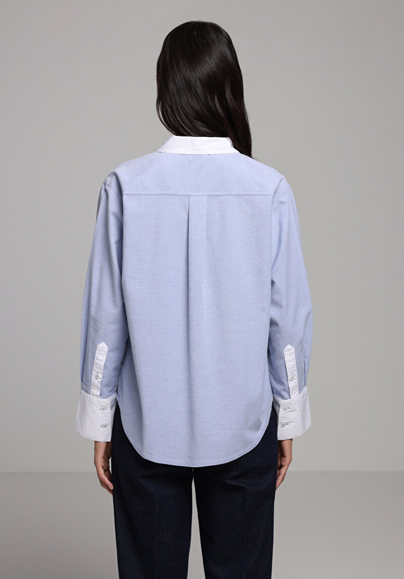 Показати інформацію про Сорочка З Довгим Рукавом Жіноча Блакитна  Cl1077773