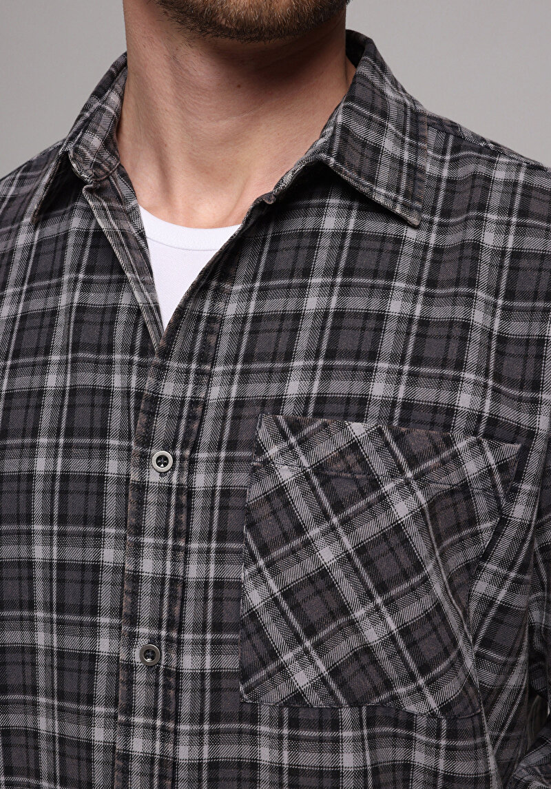 Зображення Сорочка З Довгим Рукавом Чоловіча Сіра Cl1077694