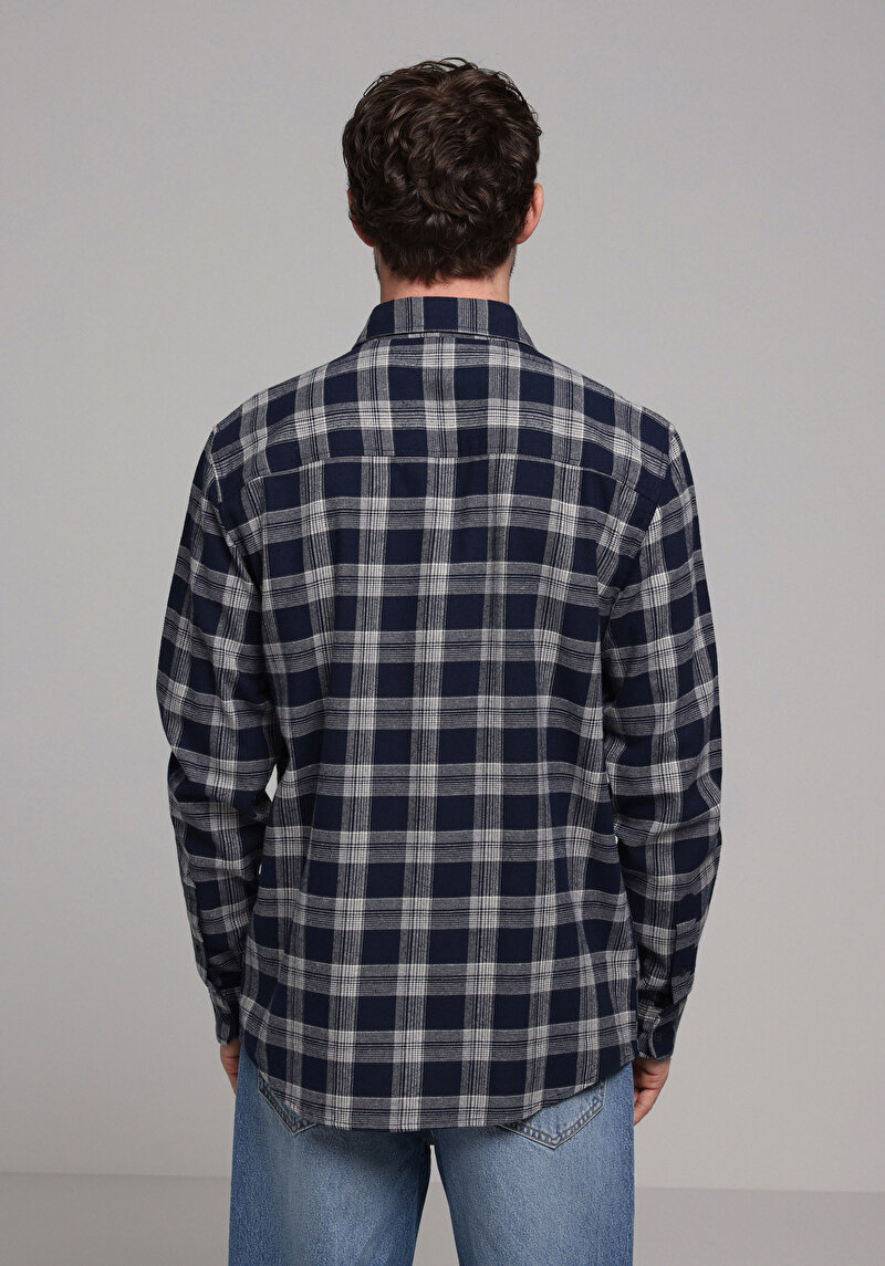 Показати інформацію про Сорочка З Довгим Рукавом Чоловіча Синя  Cl1078147