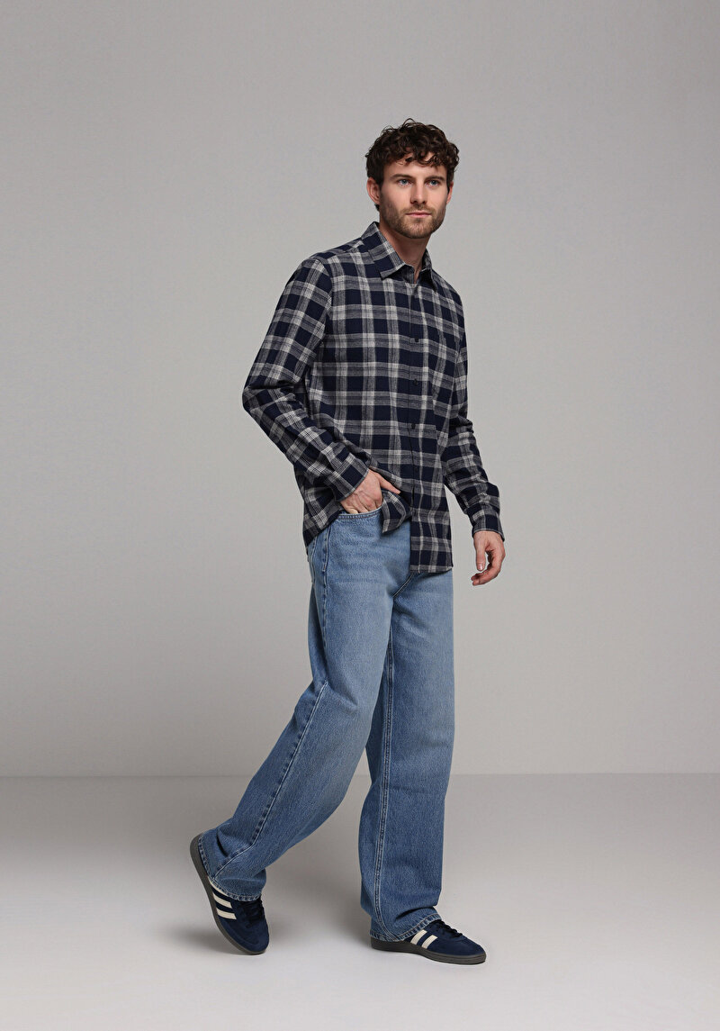 Зображення Сорочка З Довгим Рукавом Чоловіча Синя Cl1078147