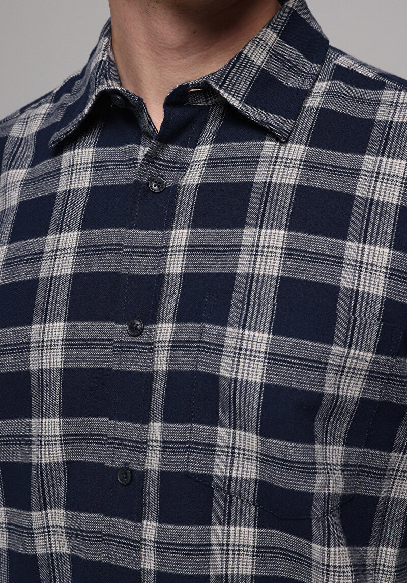 Показати інформацію про Сорочка З Довгим Рукавом Чоловіча Синя  Cl1078147