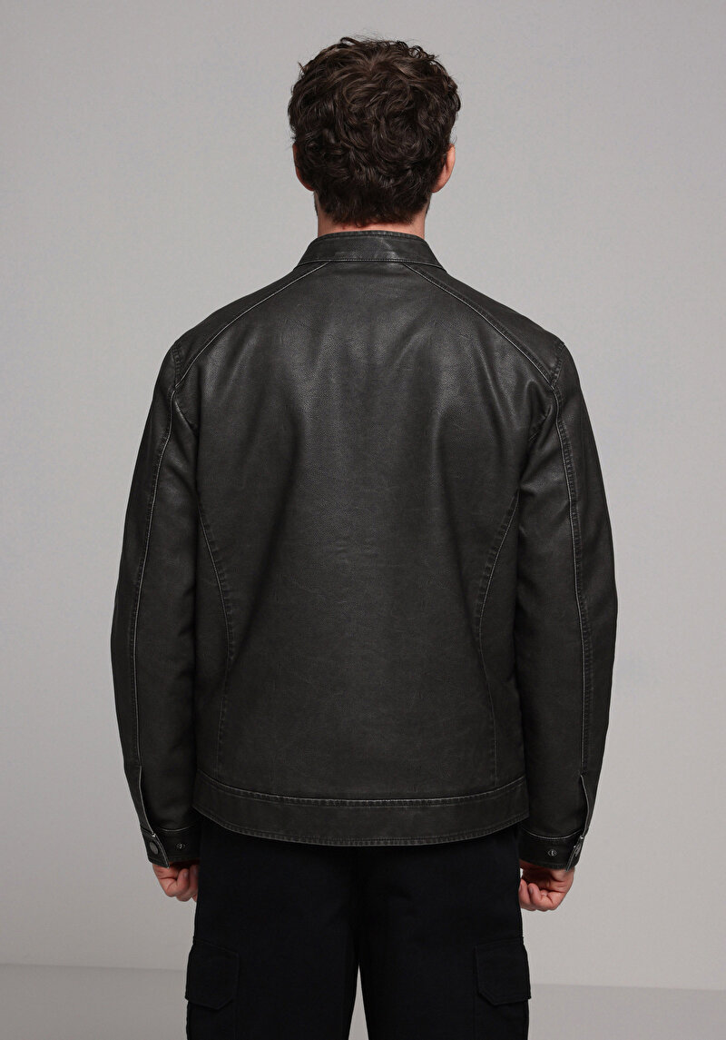 Зображення Куртка З Еко-шкіри Чоловіча Сіра Cl1078342