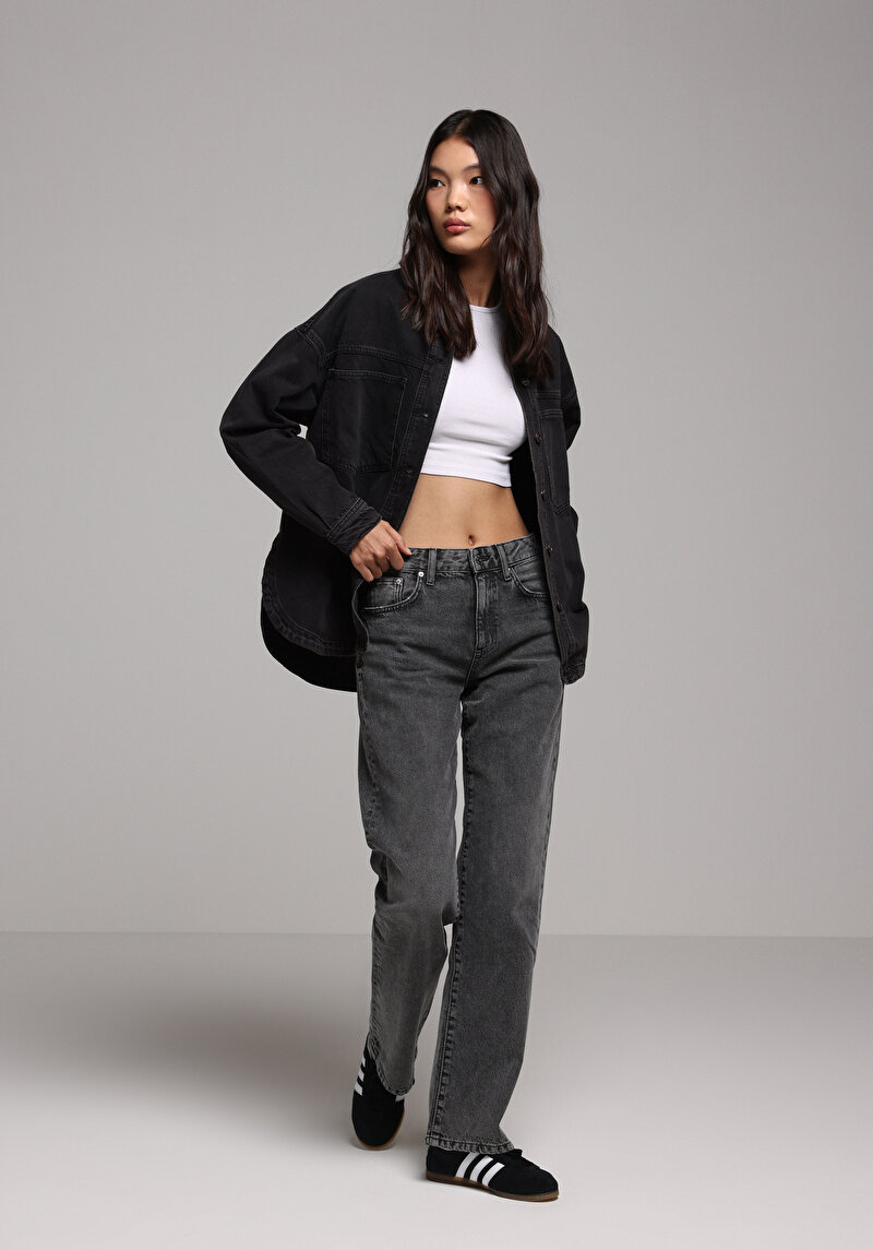 Зображення Джинси Жіночі Чорні Прямого Крою Cl1078210