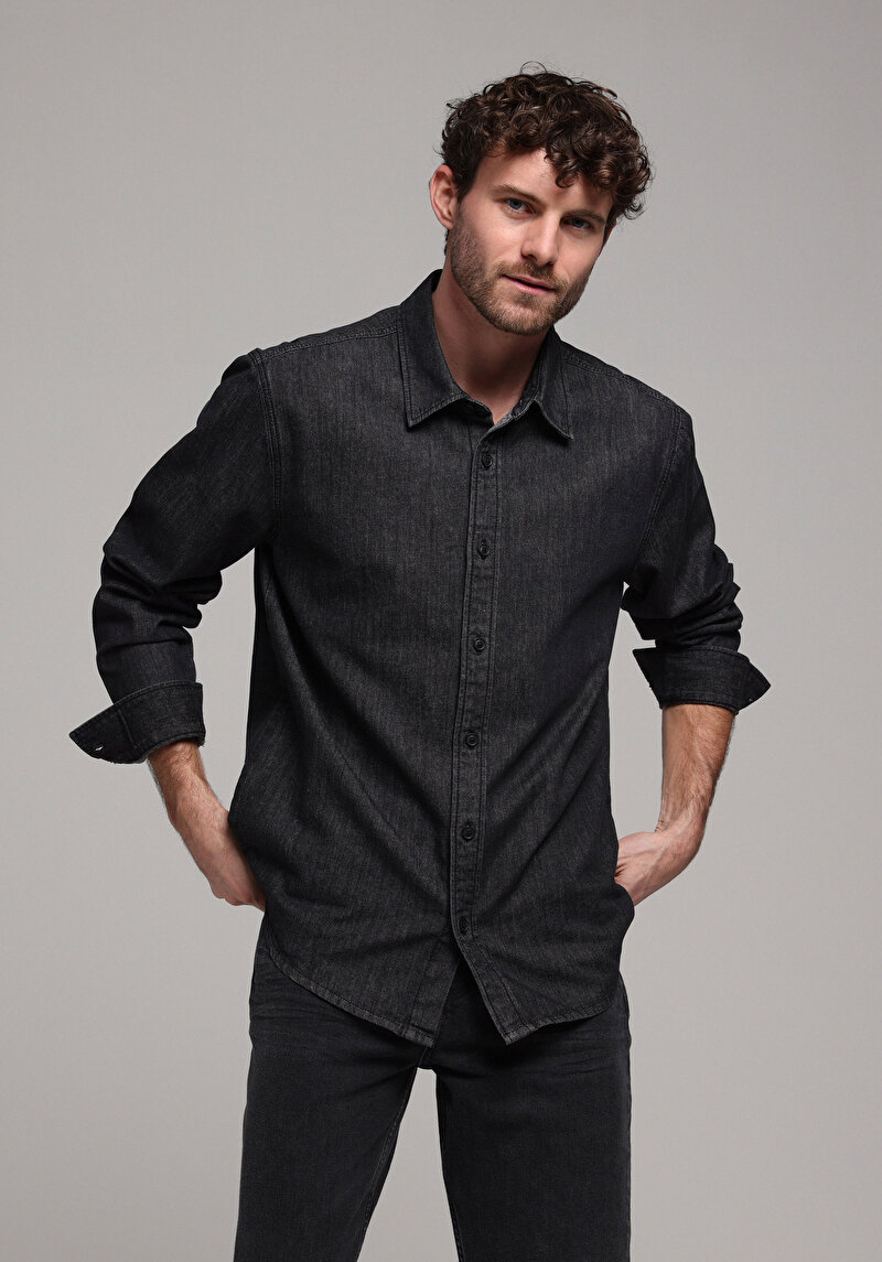 Зображення 021 Joel Сорочка З Довгим Рукавом Чоловіча Чорна Cl1078188