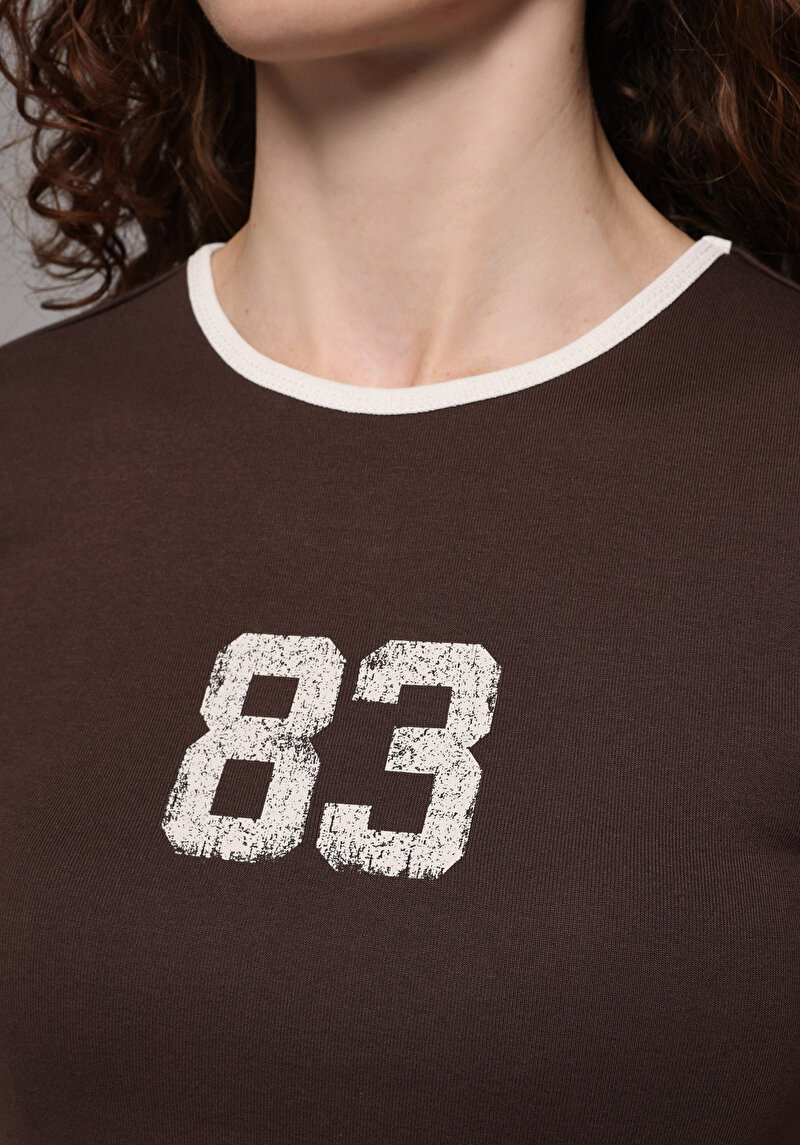 Показати інформацію про Футболка З Коротким Рукавом Жіноча Коричнева