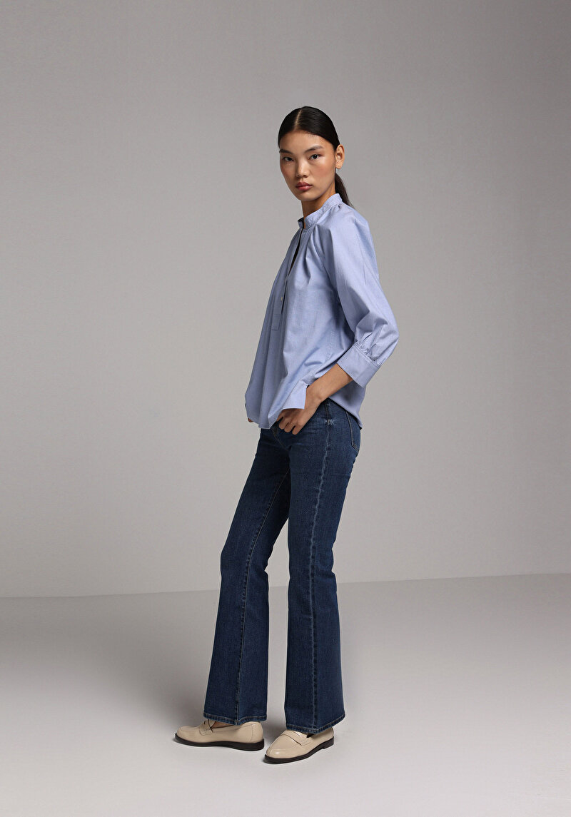 Зображення Сорочка З Довгим Рукавом Жіноча Блакитна Cl1077686