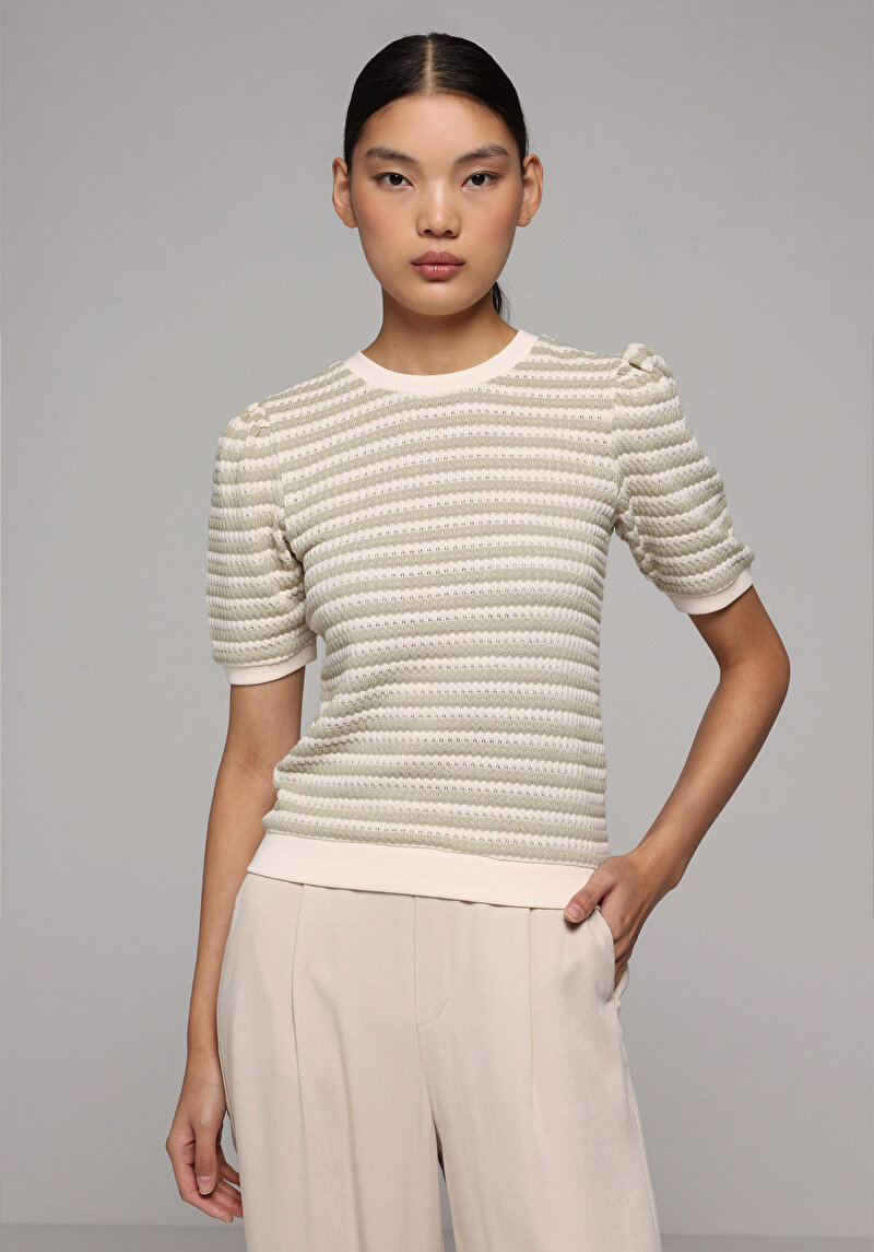 Зображення Светр Із Коротким Рукавом Жіночий Зелений