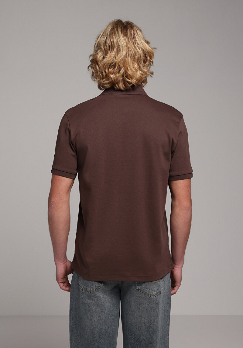Показати інформацію про Поло З Коротким Рукавом Чоловіче Коричневе
