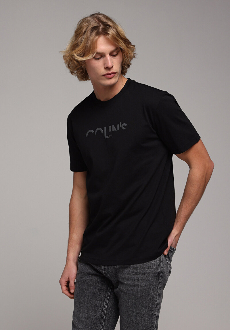 Показати інформацію про Футболка З Коротким Рукавом Чоловіча Чорна