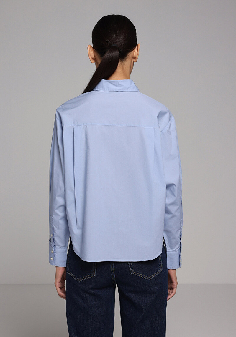 Зображення Сорочка З Довгим Рукавом Жіноча Блакитна