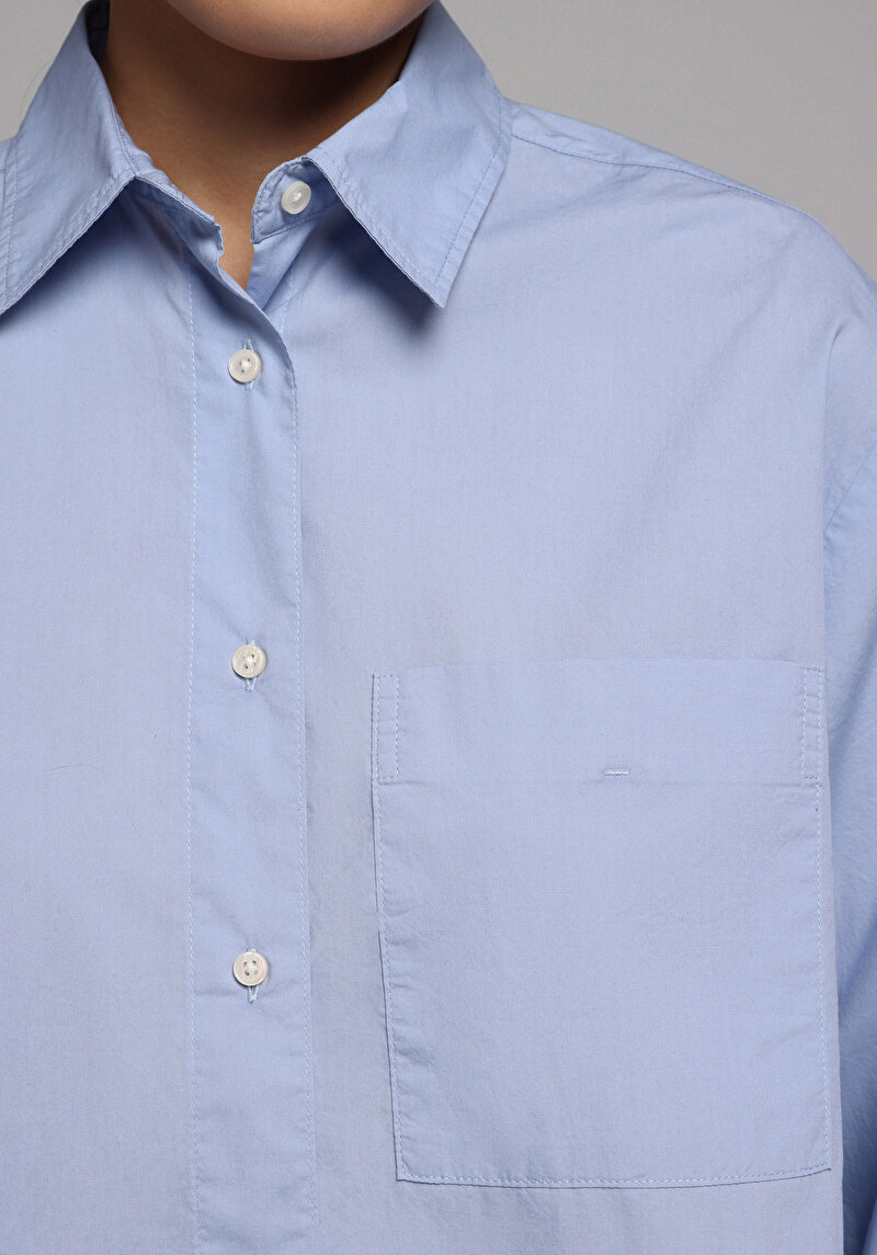 Показати інформацію про Сорочка З Довгим Рукавом Жіноча Блакитна