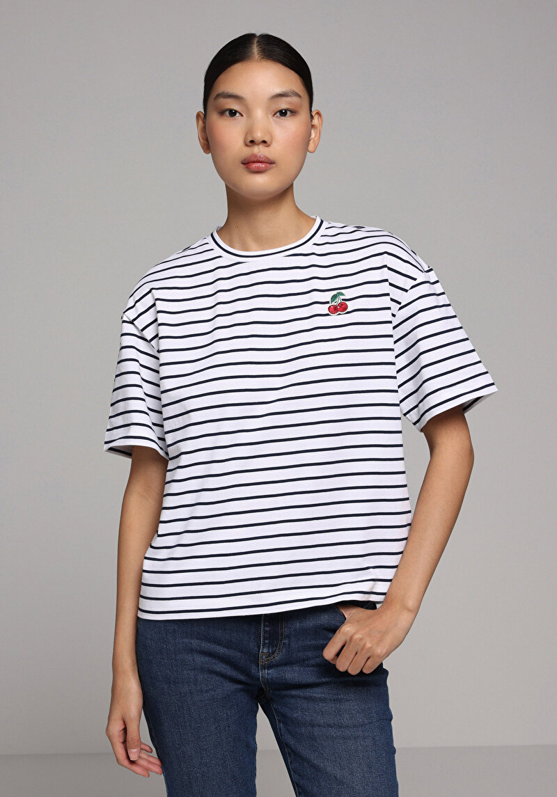 Зображення Футболка З Коротким Рукавом Жіноча Синя  Cl1078726