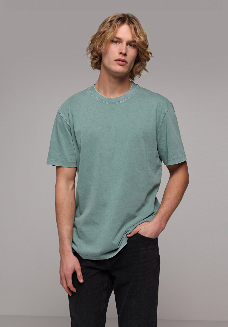 Зображення Футболка З Коротким Рукавом Чоловіча Зелена