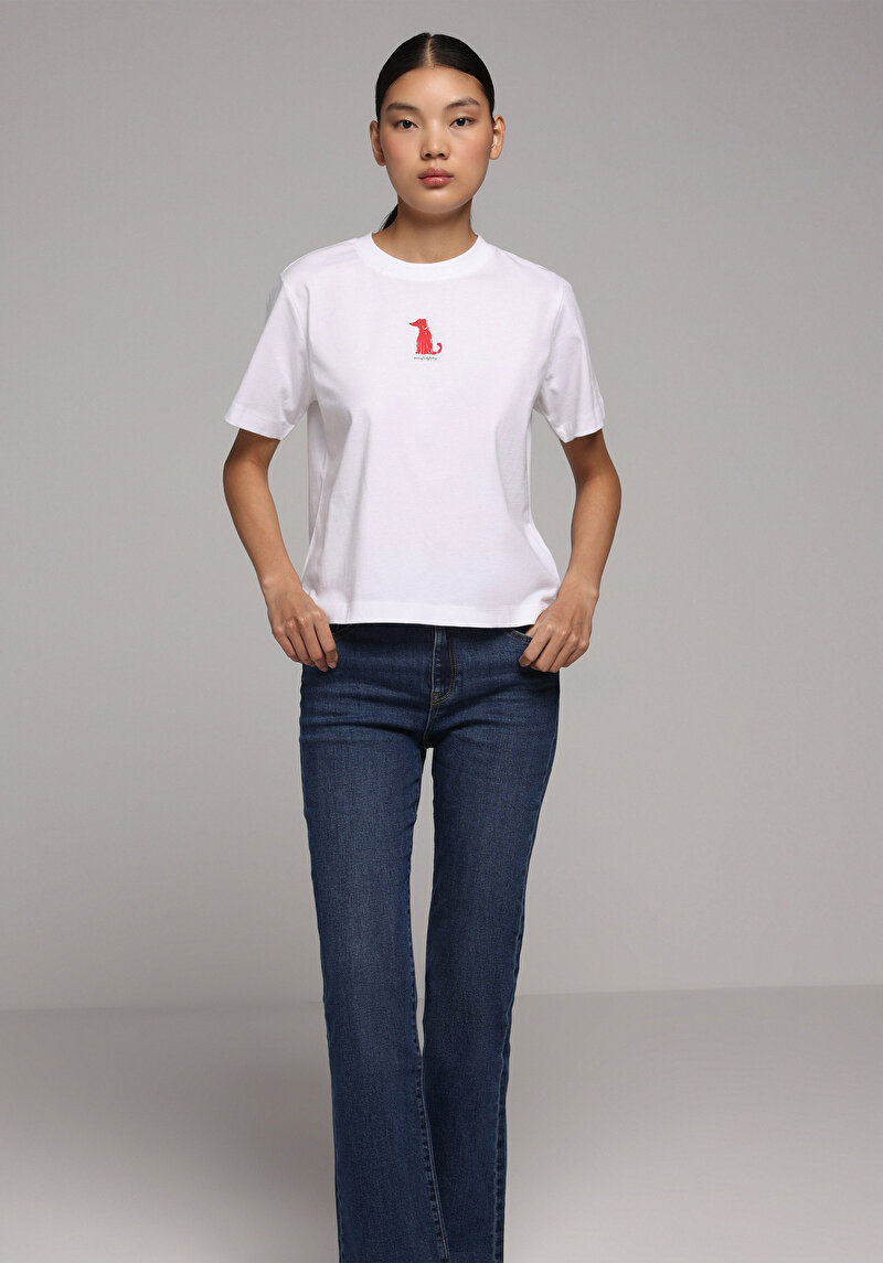 Показати інформацію про Футболка З Коротким Рукавом Жіноча Біла  Cl1078900