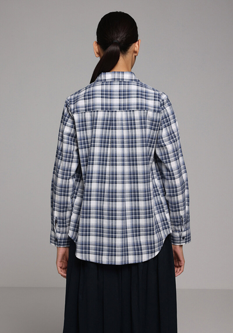 Зображення Сорочка З Довгим Рукавом Жіноча Синя