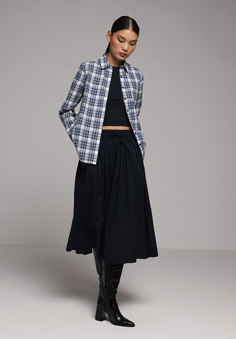 Зображення Сорочка З Довгим Рукавом Жіноча Синя