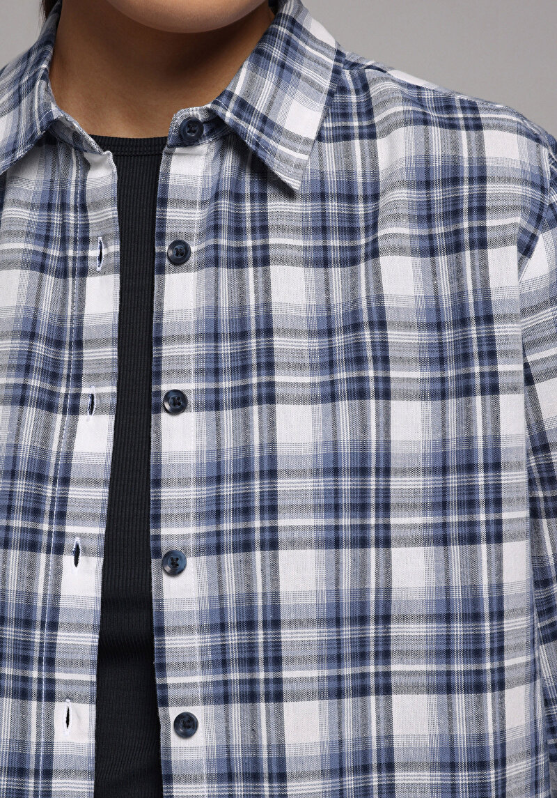 Зображення Сорочка З Довгим Рукавом Жіноча Синя