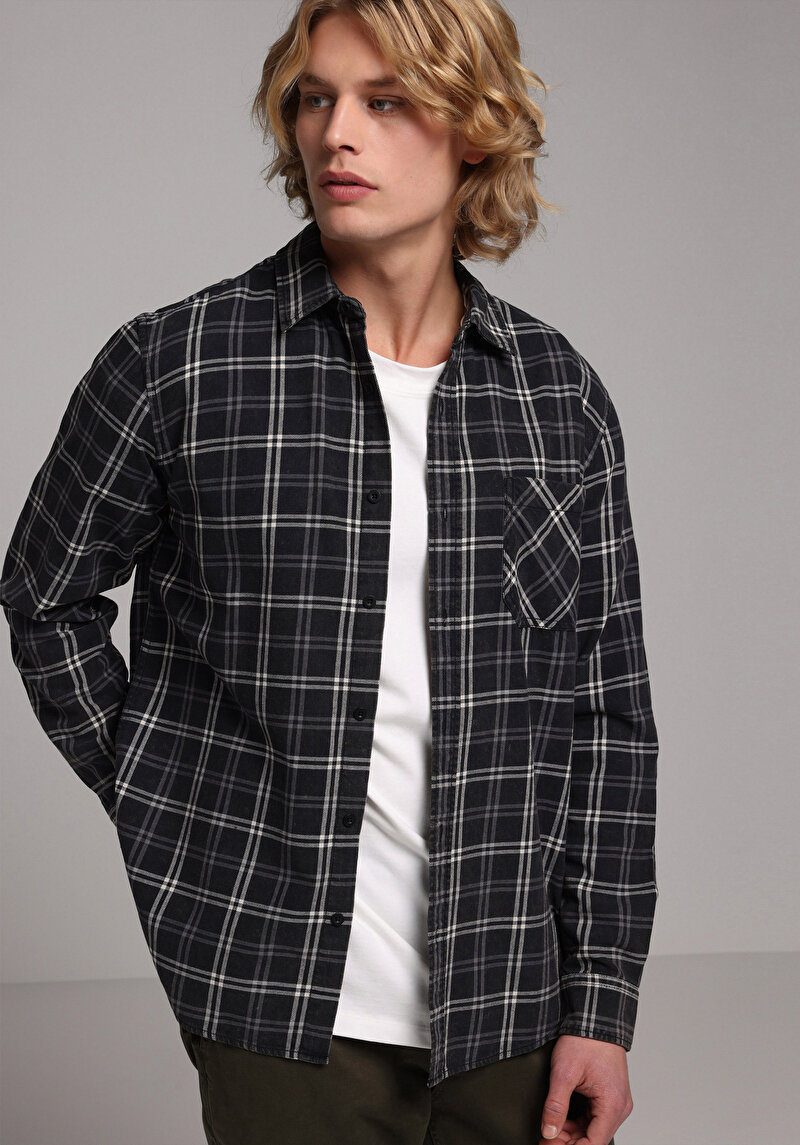 Зображення Сорочка З Довгим Рукавом Чоловіча Чорна Cl1079328