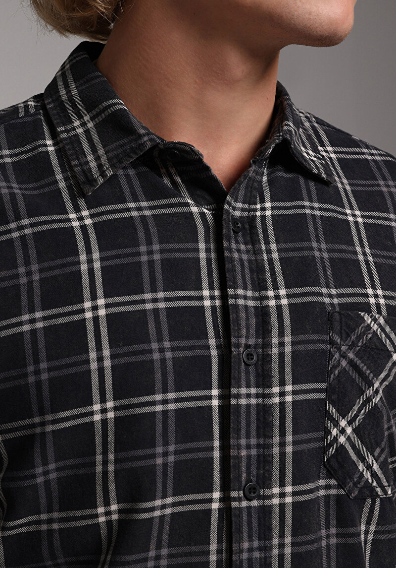 Показати інформацію про Сорочка З Довгим Рукавом Чоловіча Чорна  Cl1079328