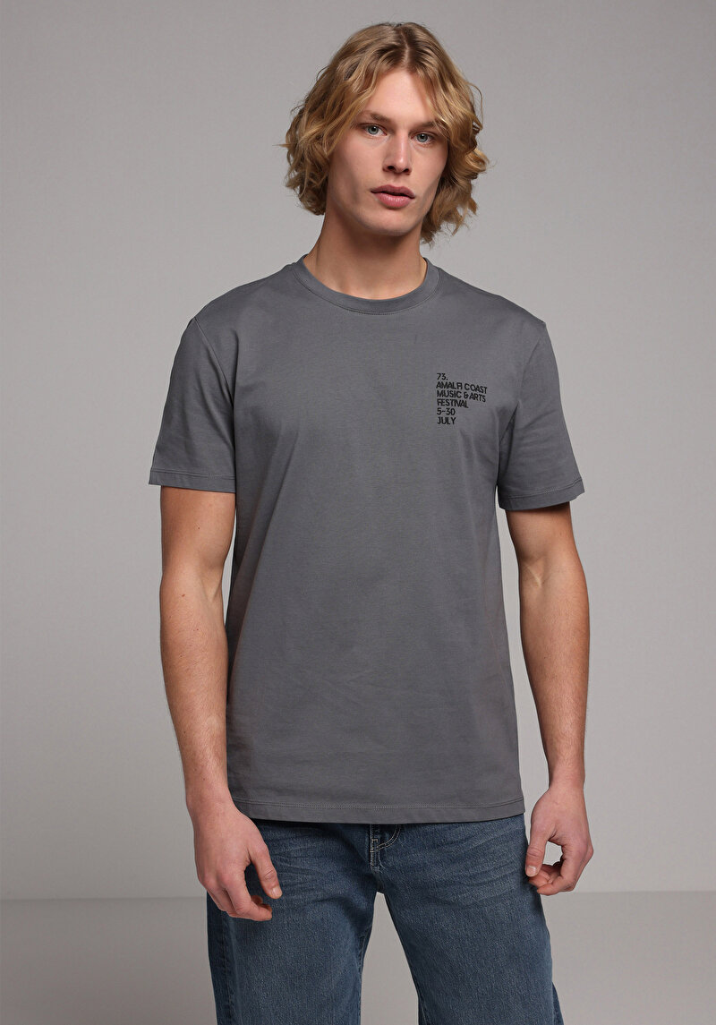 Зображення Футболка З Коротким Рукавом Чоловіча Сіра