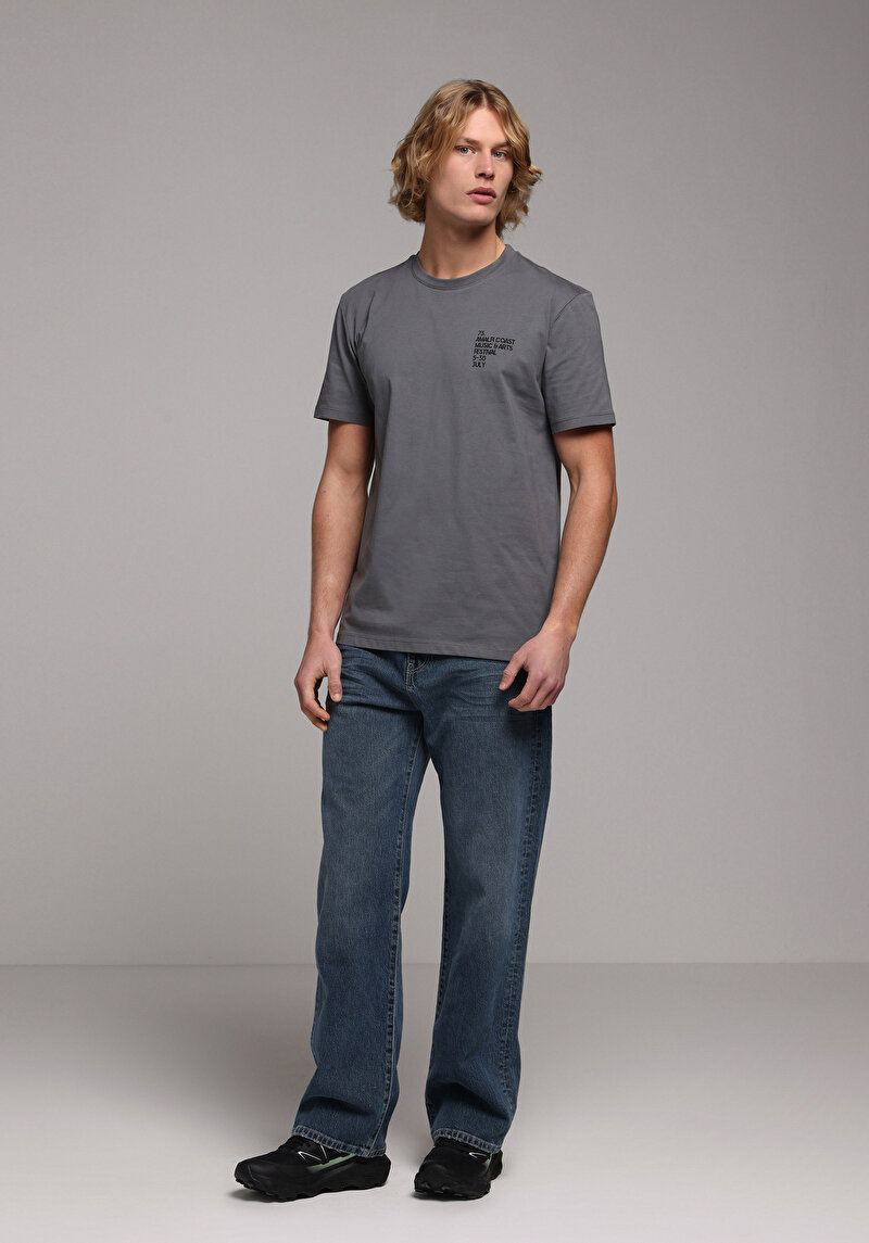 Показати інформацію про Футболка З Коротким Рукавом Чоловіча Сіра