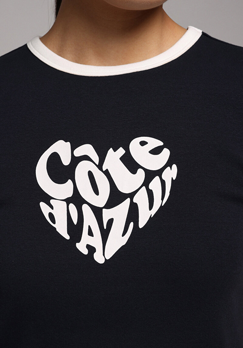 Зображення Футболка З Коротким Рукавом Жіноча Синя