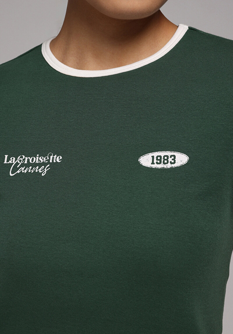 Зображення Футболка З Коротким Рукавом Жіноча Зелена