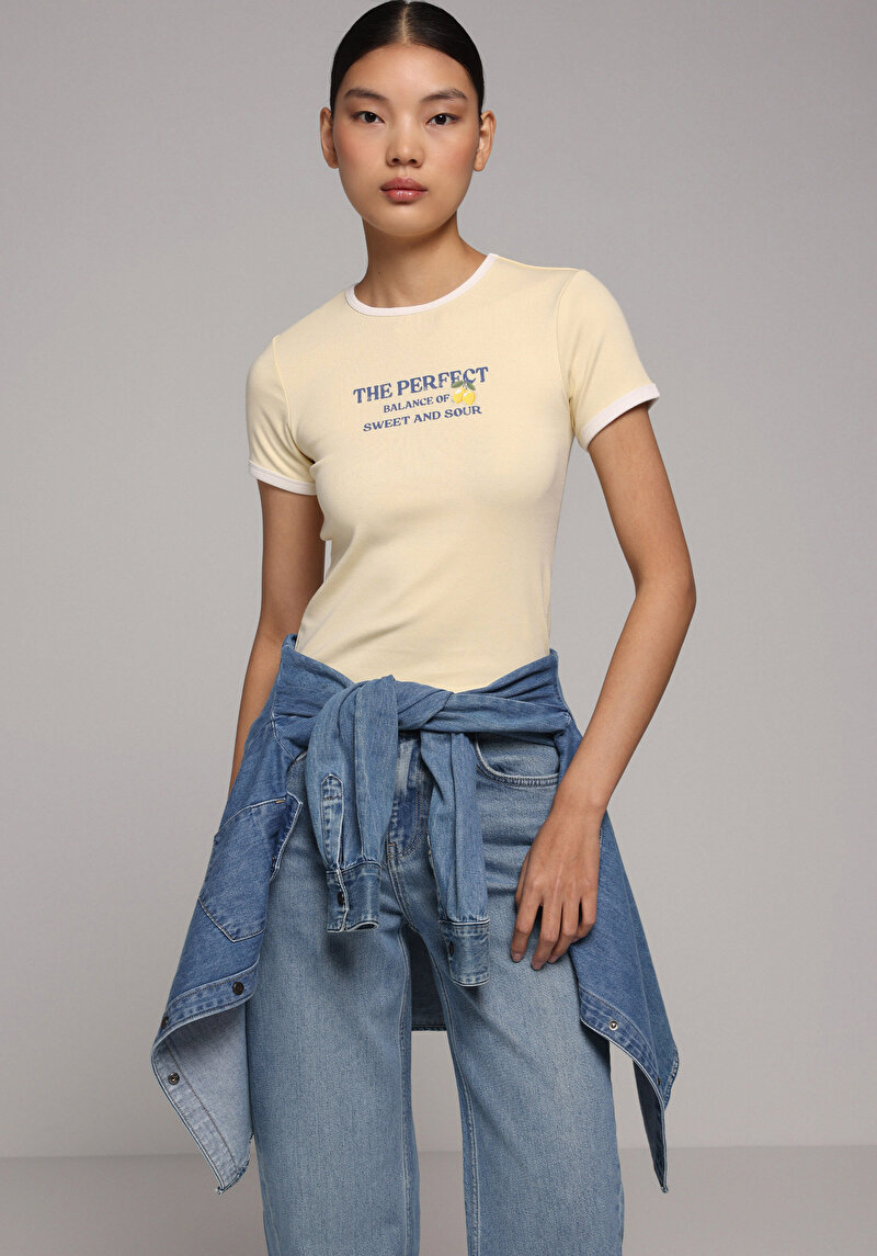 Зображення Футболка З Коротким Рукавом Жіноча Жовта