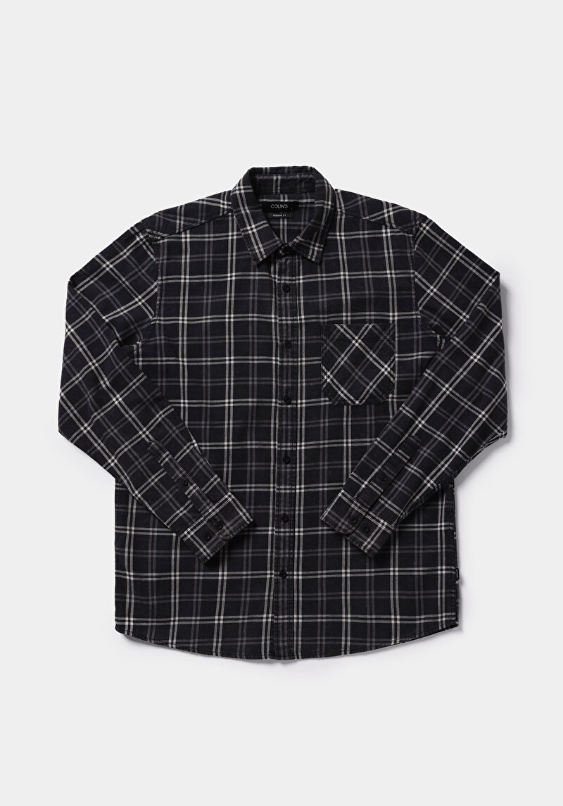 Показати інформацію про Сорочка З Довгим Рукавом Чоловіча Чорна  Cl1079328