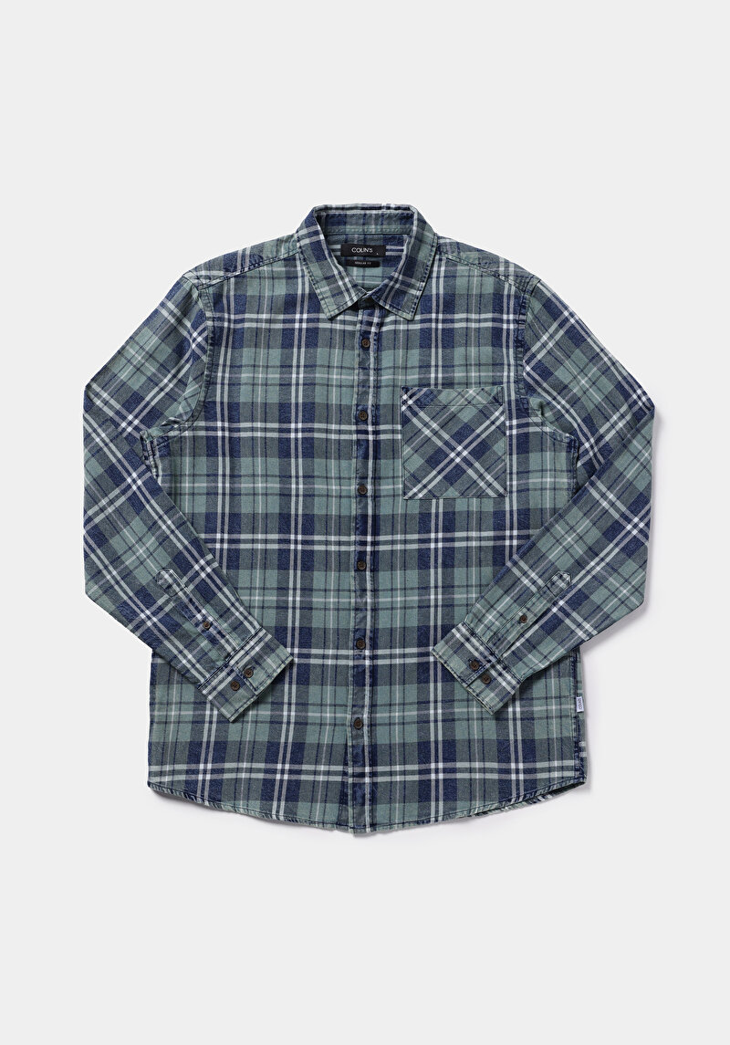 Показати інформацію про Сорочка З Довгим Рукавом Чоловіча Зелена  Cl1078984