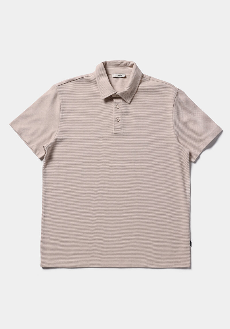 Зображення Поло З Коротким Рукавом Чоловіче Бежеве