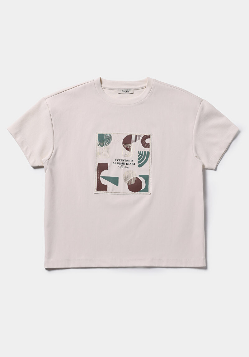 Зображення Футболка З Коротким Рукавом Жіноча Бежева