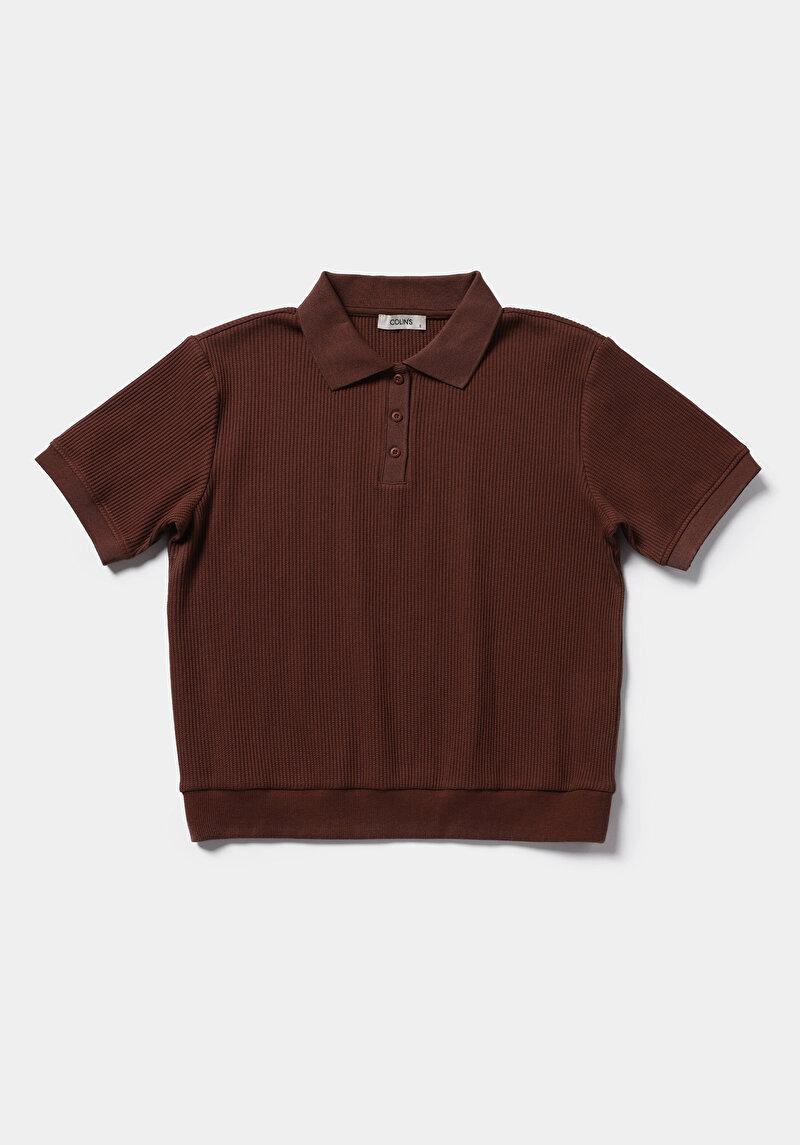 Зображення Теніска Поло З Коротким Рукавом Жіноча Коричнева