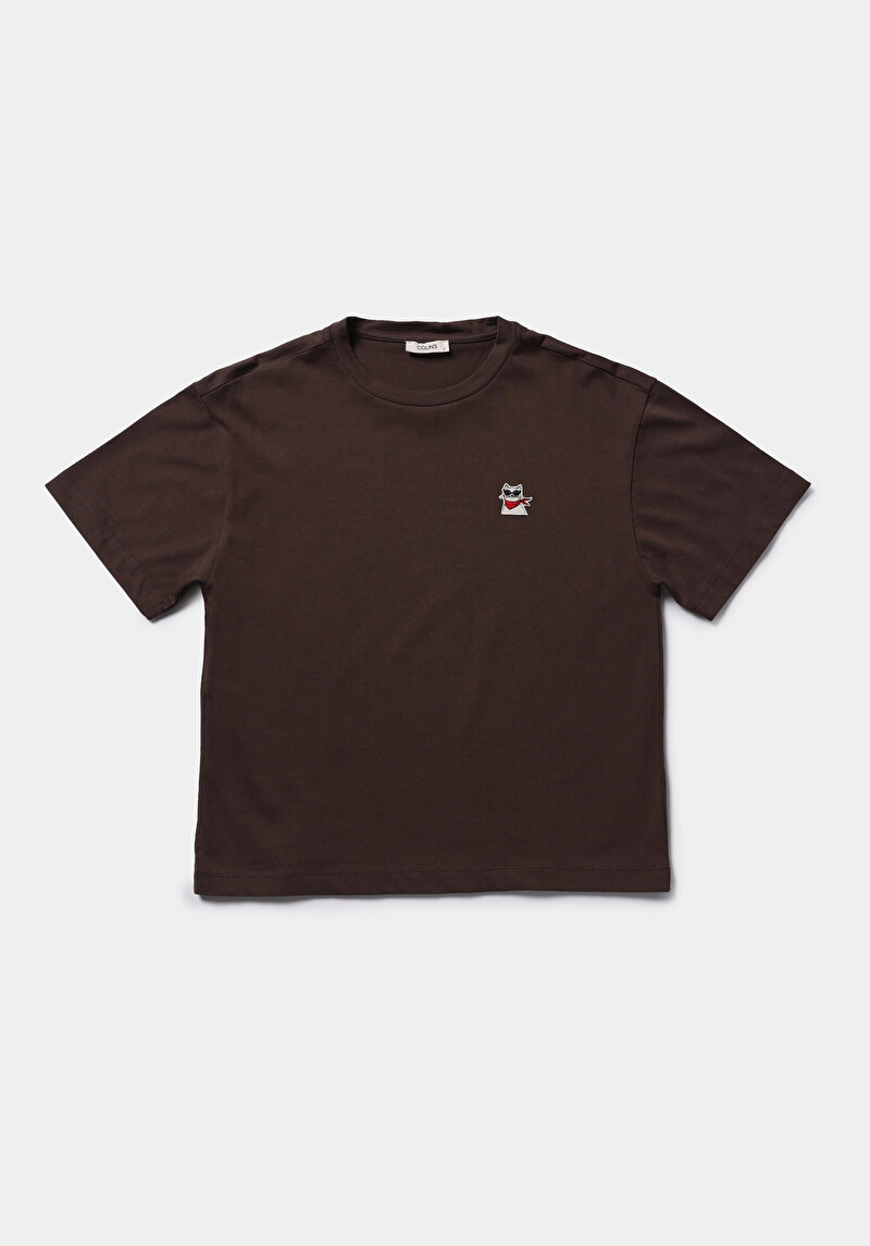 Зображення Футболка З Коротким Рукавом Жіноча Коричнева  Cl1078323