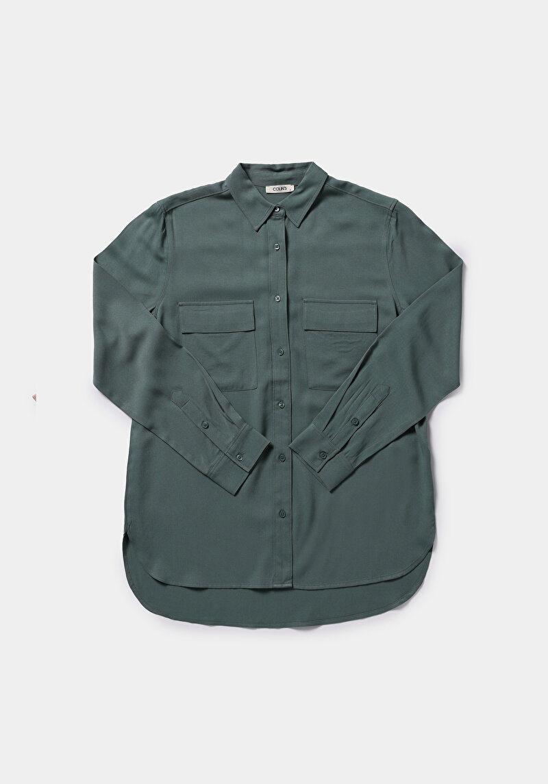 Зображення Сорочка З Довгим Рукавом Жіноча Зелена  Cl1078737