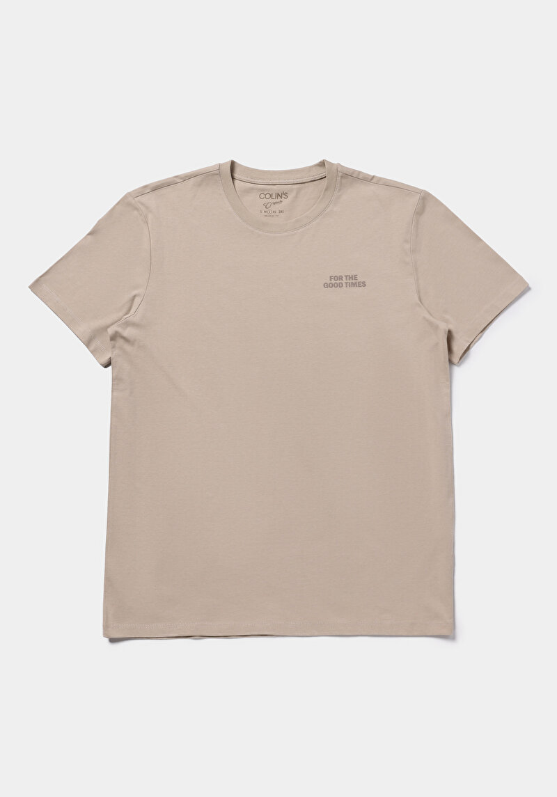 Показати інформацію про Футболка З Коротким Рукавом Чоловіча Бежева