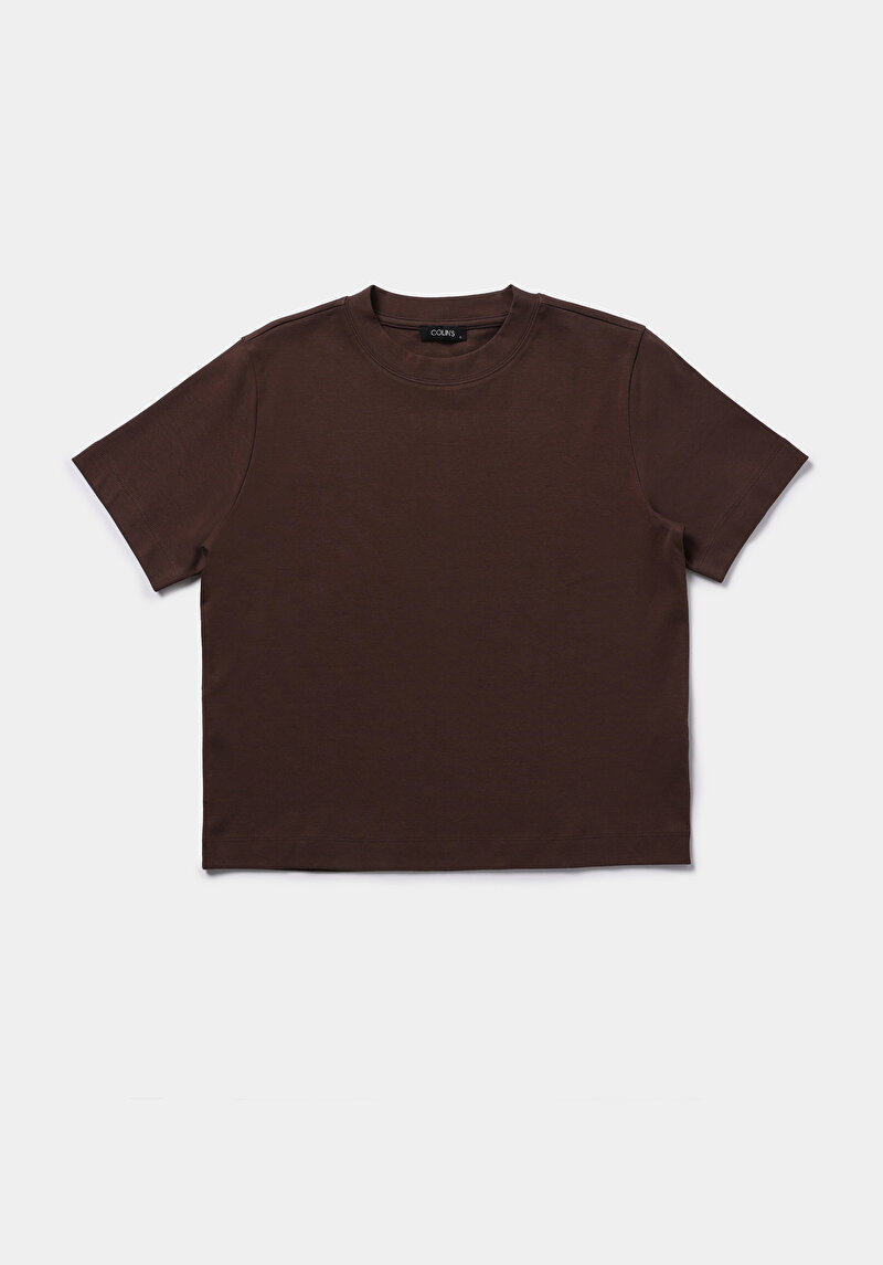 Зображення Футболка З Коротким Рукавом Жіноча Коричнева  Cl1079037