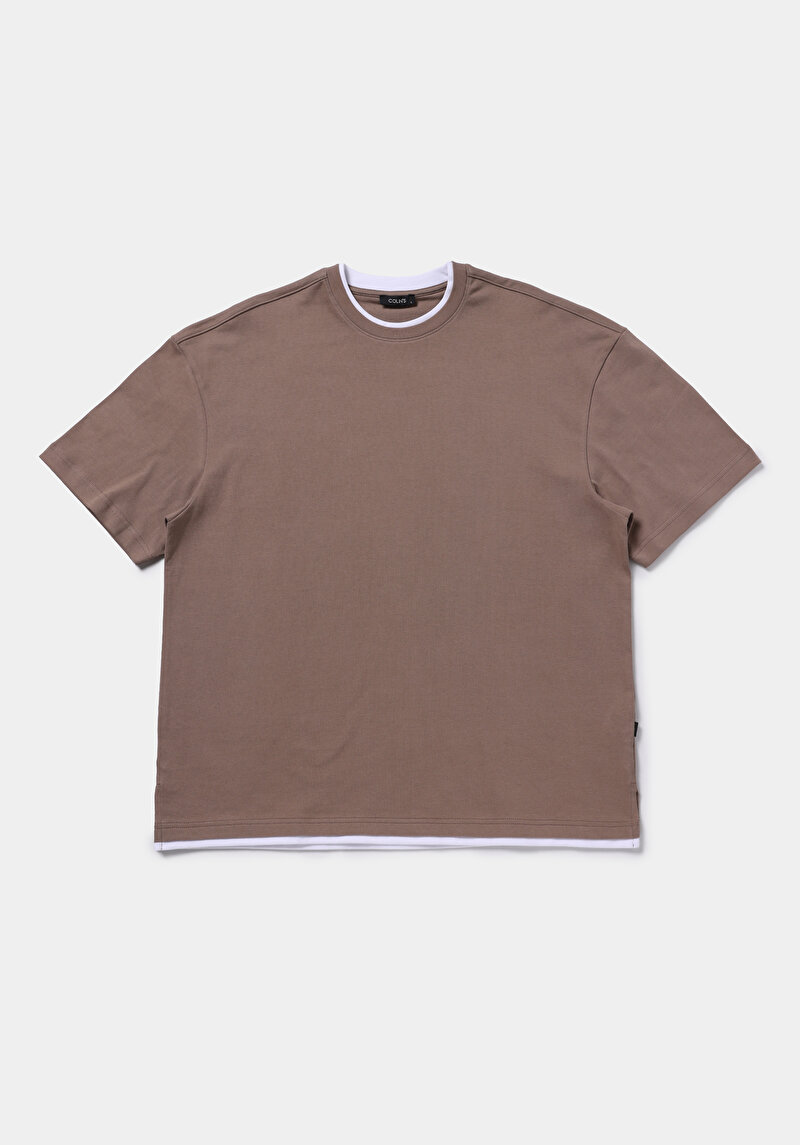 Показати інформацію про Футболка З Коротким Рукавом Чоловіча Коричнева